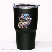Bass Fish With Us Flag Gift Tumbler thumb 0