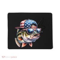 Bass Fish With Us Flag Gift Mousepad thumb 0