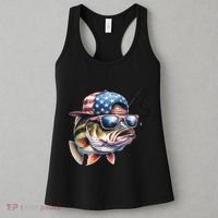 Bass Fish With Us Flag Gift Women's Tank Top thumb 3