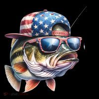 Bass Fish With Us Flag Gift Tank Top thumb 6