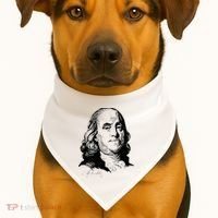 Benjamin Franklin We The People Constitution  USA-Made Doggie Bandana thumb 1