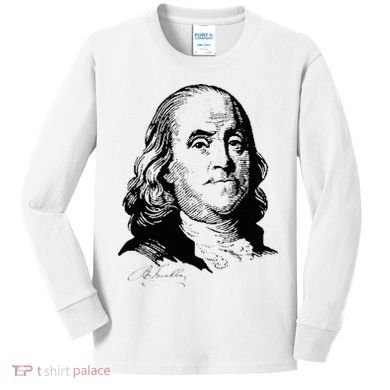 Benjamin Franklin We The People Constitution  Kids Long Sleeve Shirt