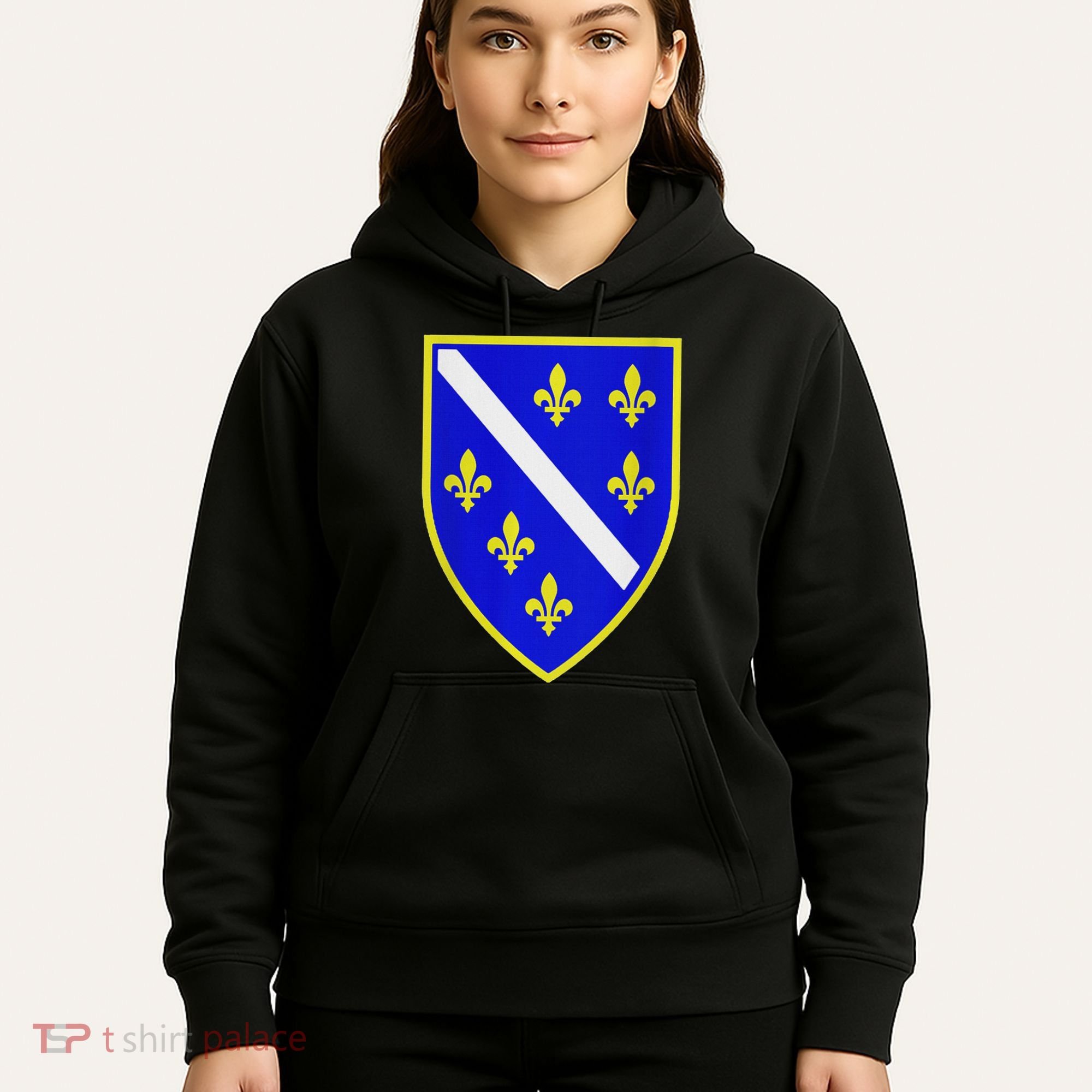Bosnian Flag With Lily Hoodie