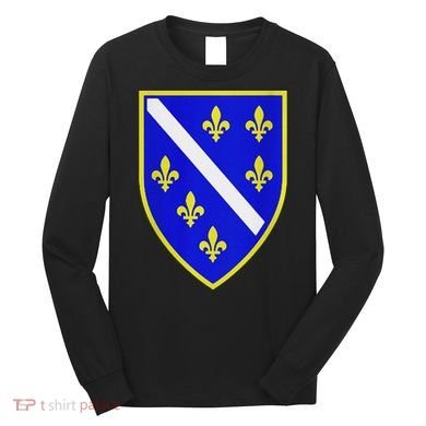 Bosnian Flag With Lily Long Sleeve Shirt