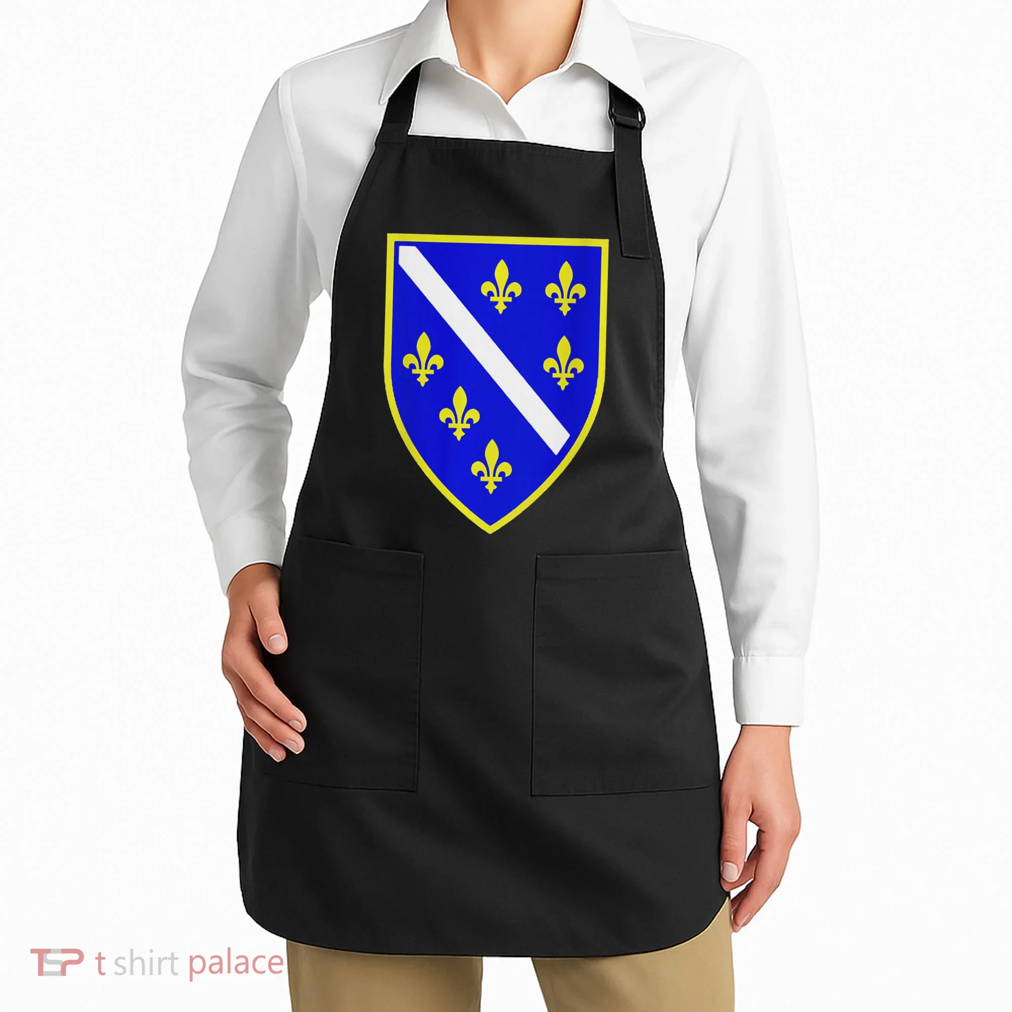 Bosnian Flag With Lily Apron