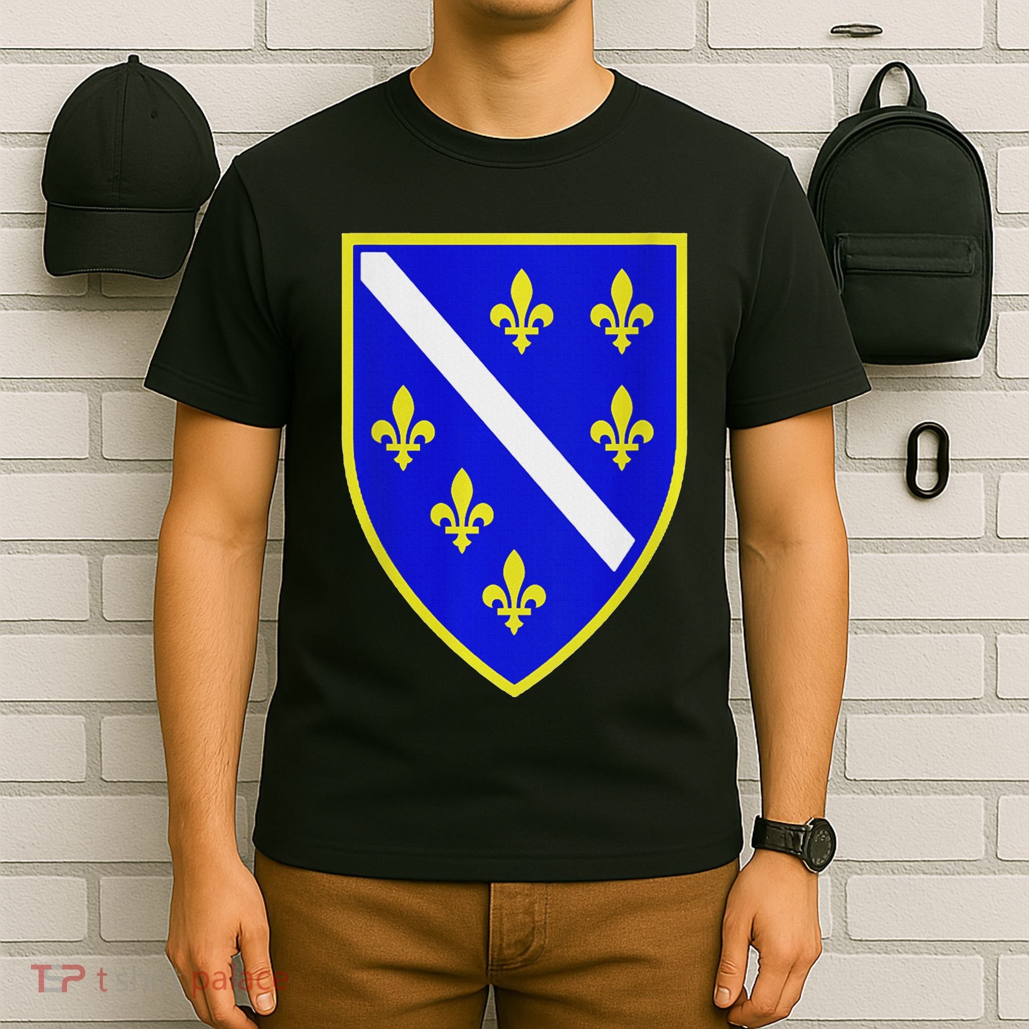 Bosnian Flag With Lily T-Shirt