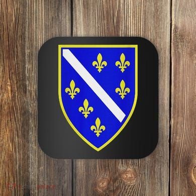 Bosnian Flag With Lily Coaster