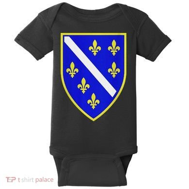 Bosnian Flag With Lily Baby Bodysuit
