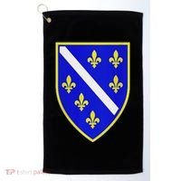 Bosnian Flag With Lily Golf Towel thumb 0