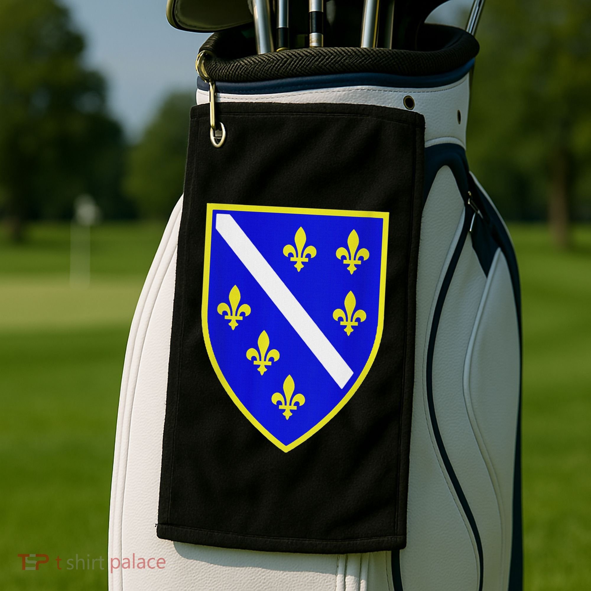 Bosnian Flag With Lily Golf Towel