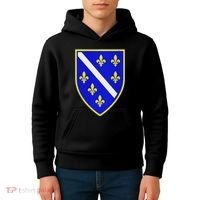 Bosnian Flag With Lily Kids Hoodie thumb 4