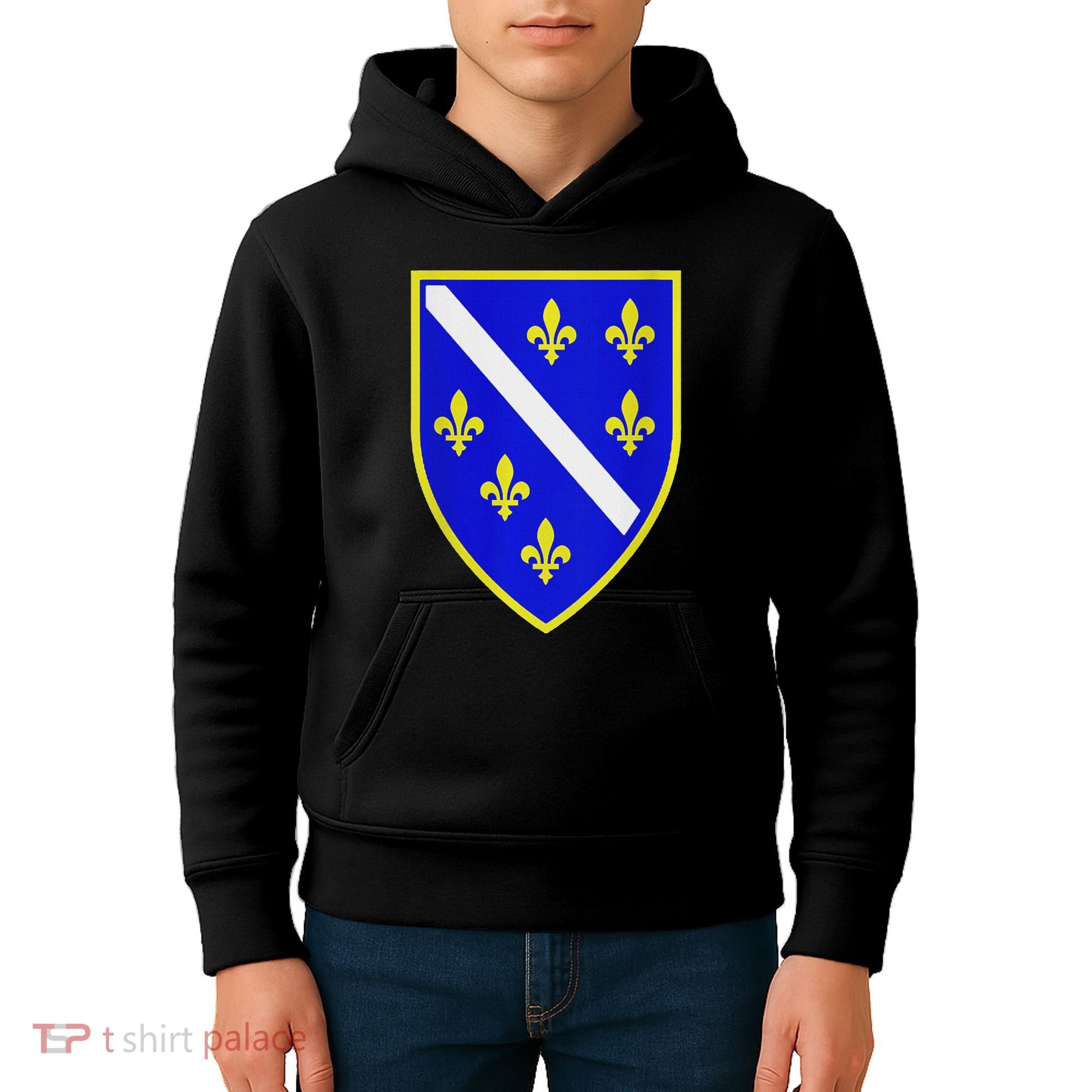 Bosnian Flag With Lily Kids Hoodie