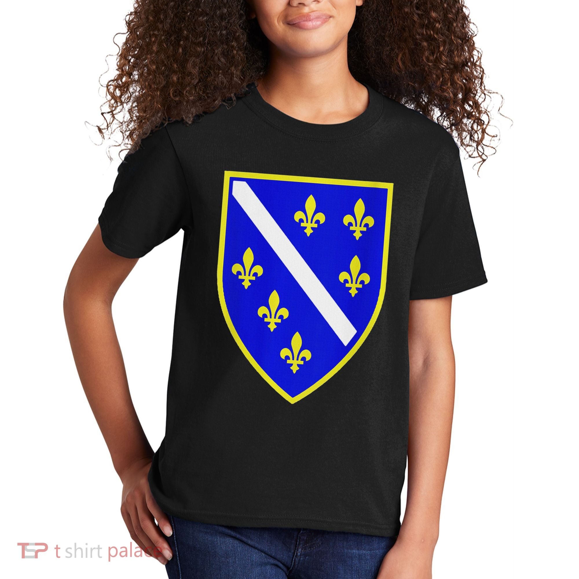 Bosnian Flag With Lily Kids T-Shirt