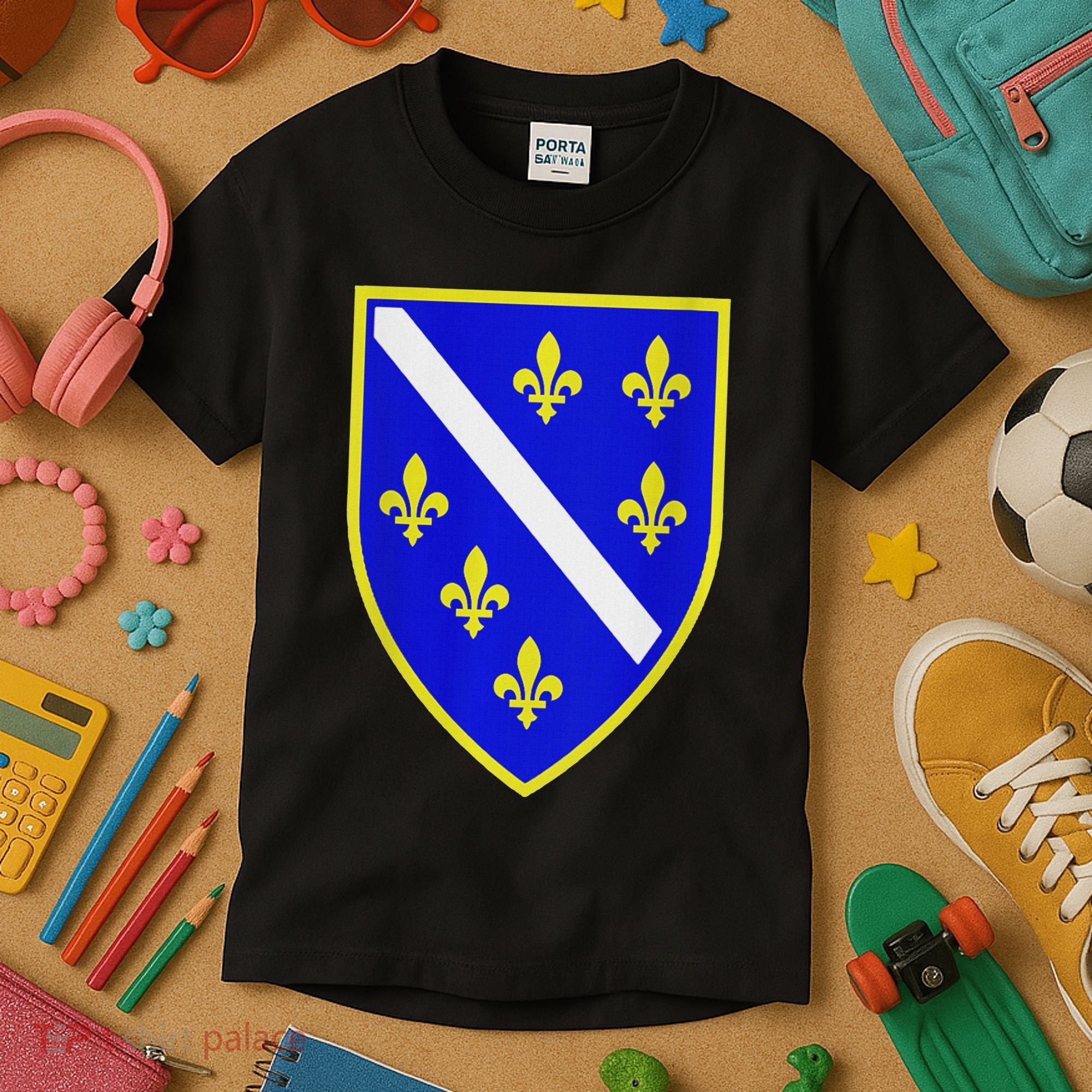 Bosnian Flag With Lily Kids T-Shirt