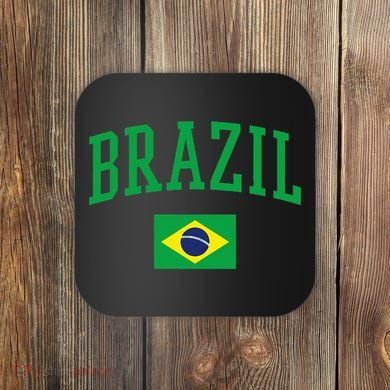 Brazil Flag Yellow Coaster