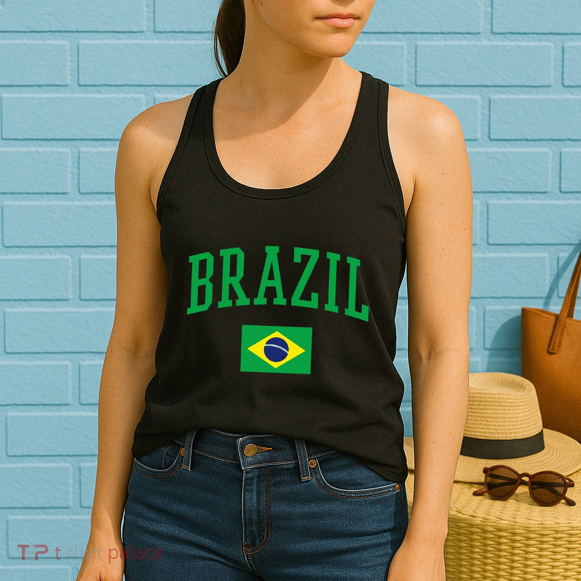 Brazil Flag Yellow Women's Tank Top