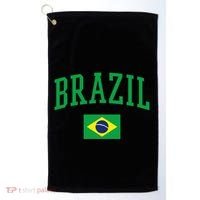 Brazil Flag Yellow Golf Towel thumb 0