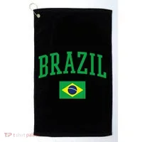 Brazil Flag Yellow Golf Towel thumb 0