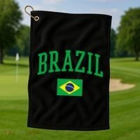 Brazil Flag Yellow Golf Towel thumb 1