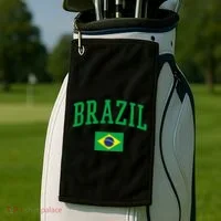 Brazil Flag Yellow Golf Towel thumb 2
