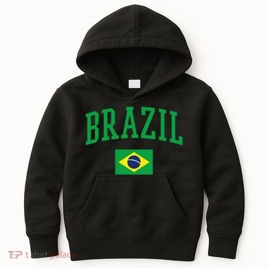 Brazil Flag Yellow Kids Hoodie