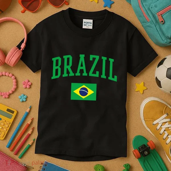 Brazil Flag Yellow Kids T-Shirt