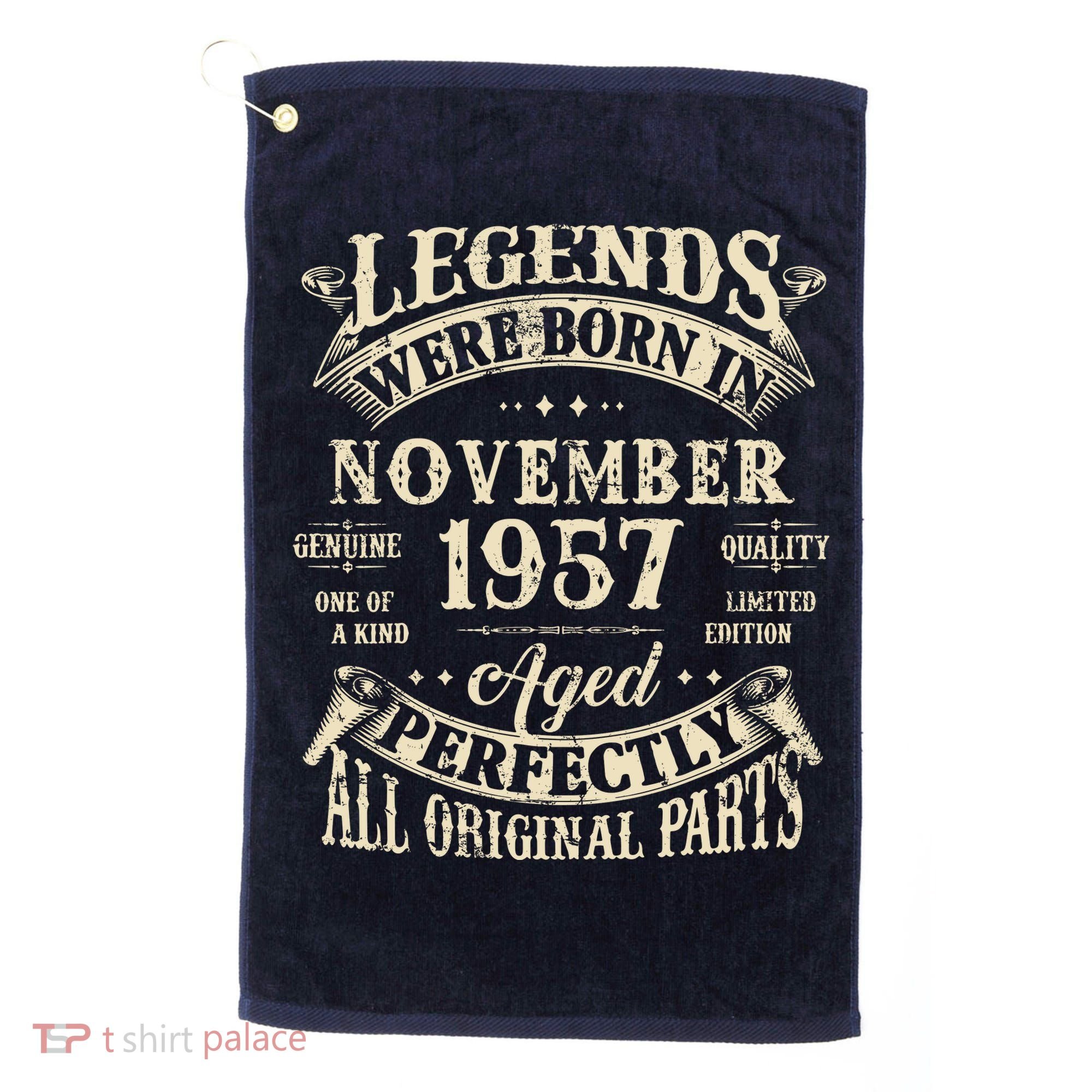 Birthday Gift 1957 Legend November 1957 Golf Towel