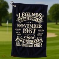 Birthday Gift 1957 Legend November 1957 Golf Towel thumb 1