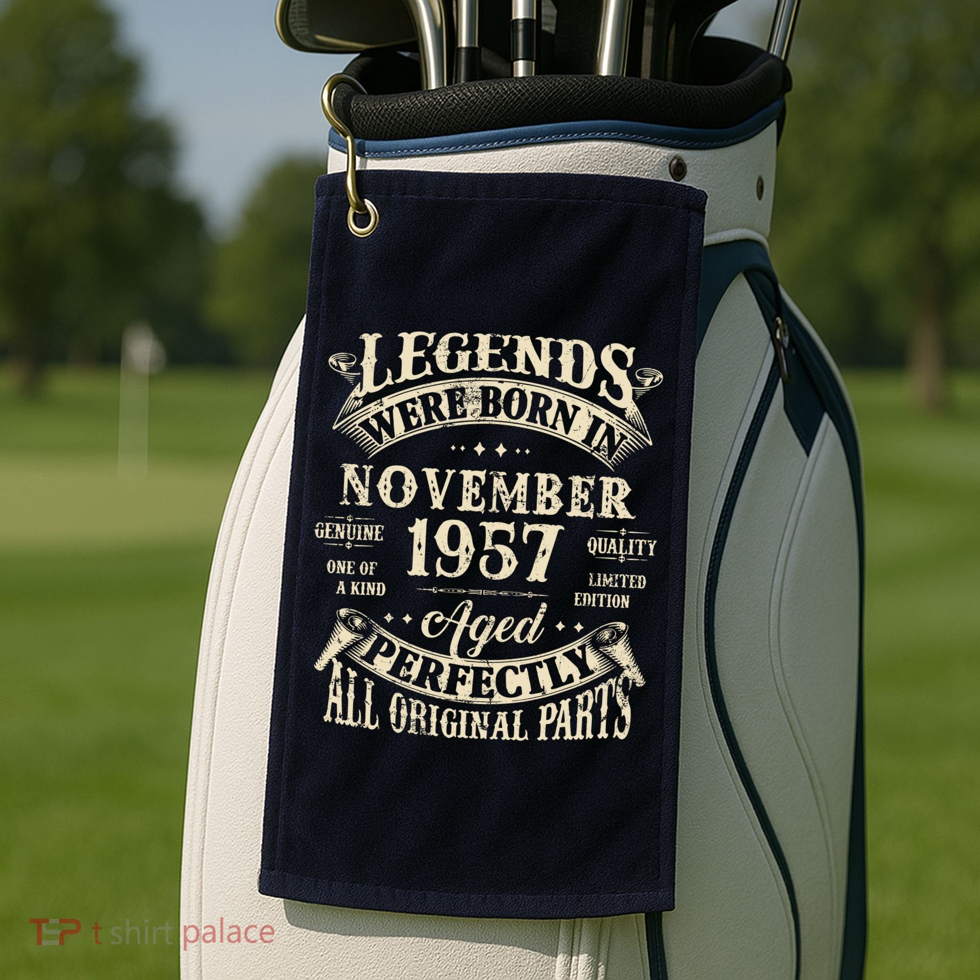 Birthday Gift 1957 Legend November 1957 Golf Towel
