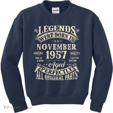 Birthday Gift 1957 Legend November 1957 Kids Sweatshirt