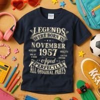 Birthday Gift 1957 Legend November 1957 Kids T-Shirt thumb 3