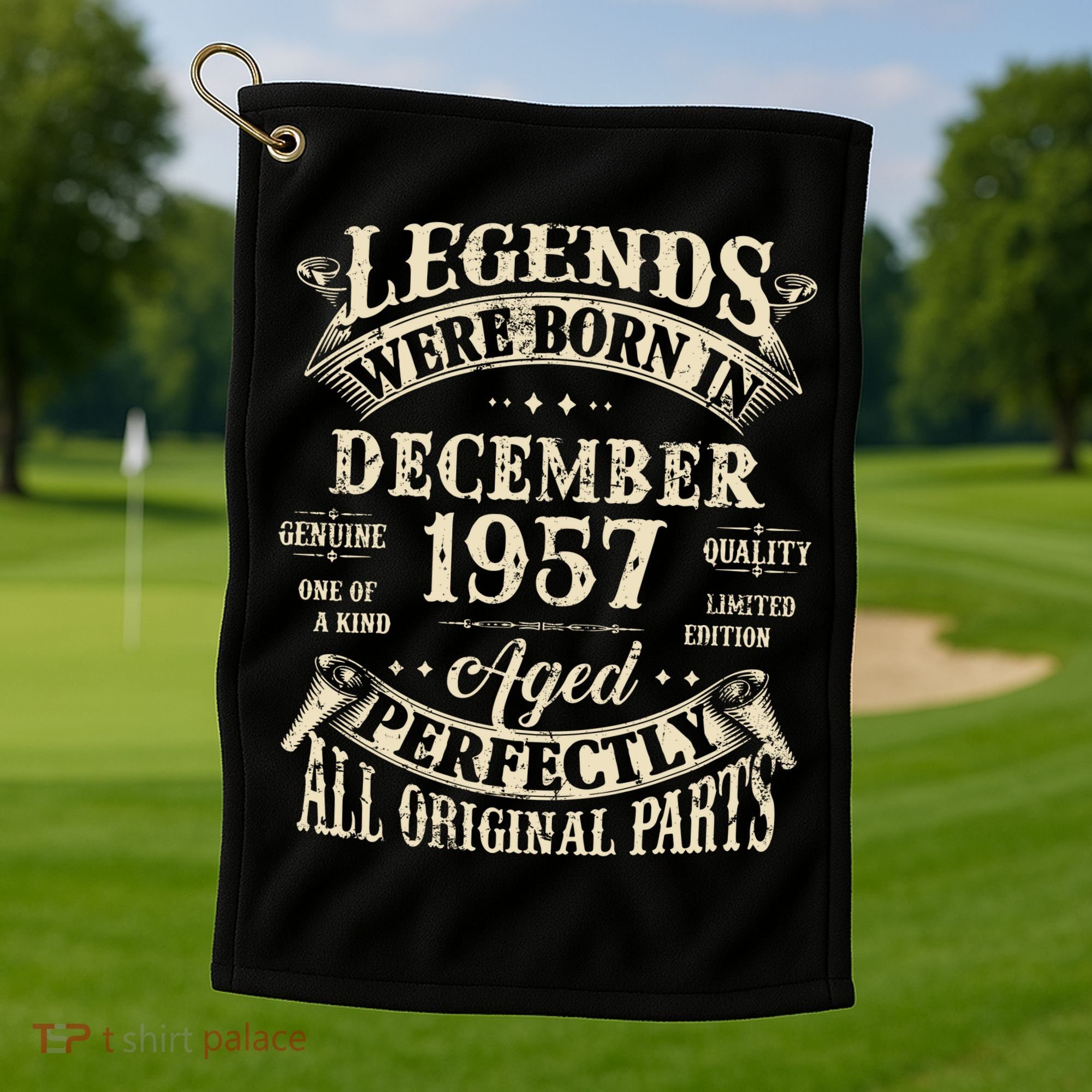 Birthday Gift 1957 Legend December 1957 Golf Towel