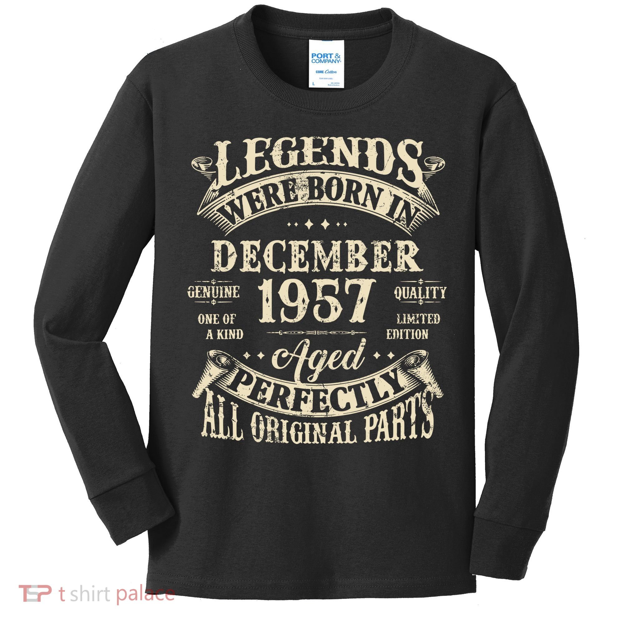 Birthday Gift 1957 Legend December 1957 Kids Long Sleeve Shirt
