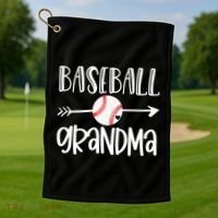 Baseball Grandma Arrow Golf Towel thumb 1