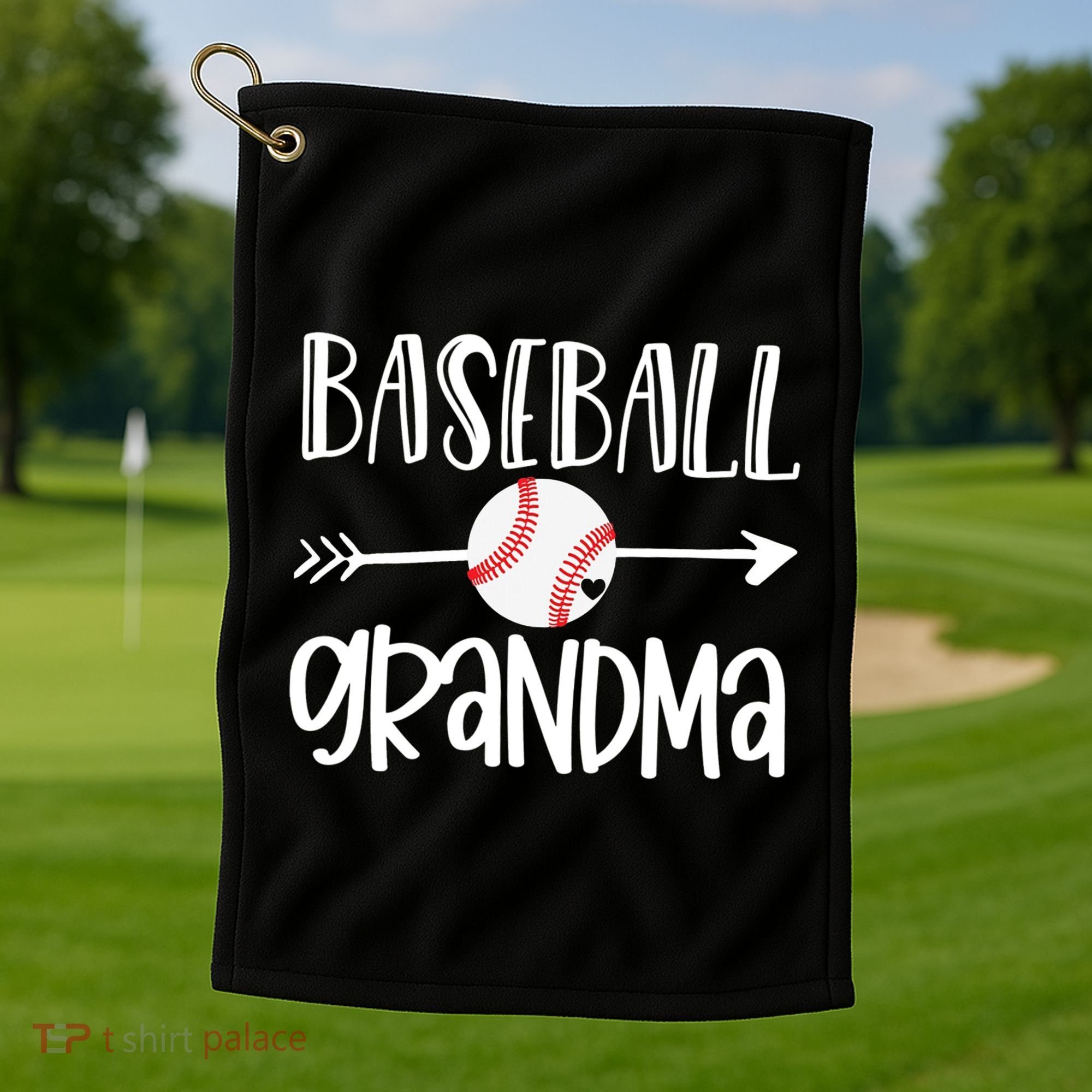 Baseball Grandma Arrow Golf Towel