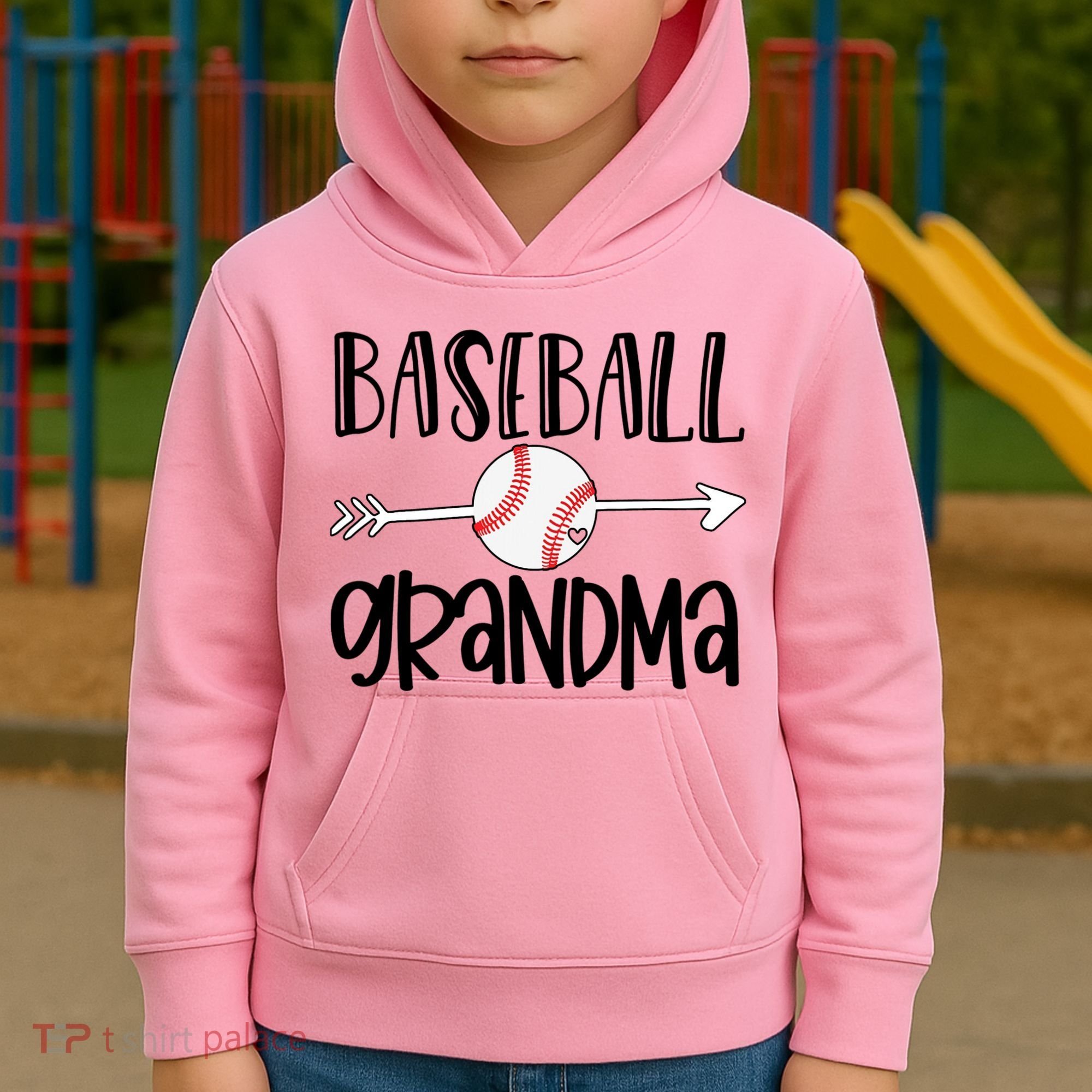 Baseball Grandma Arrow Kids Hoodie