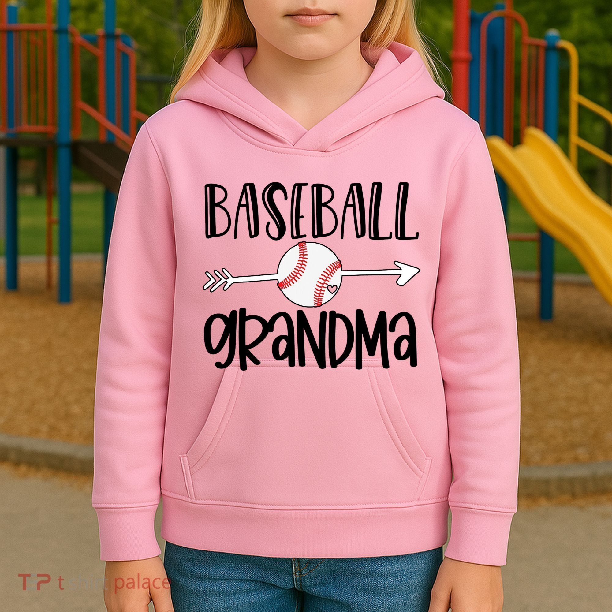 Baseball Grandma Arrow Kids Hoodie