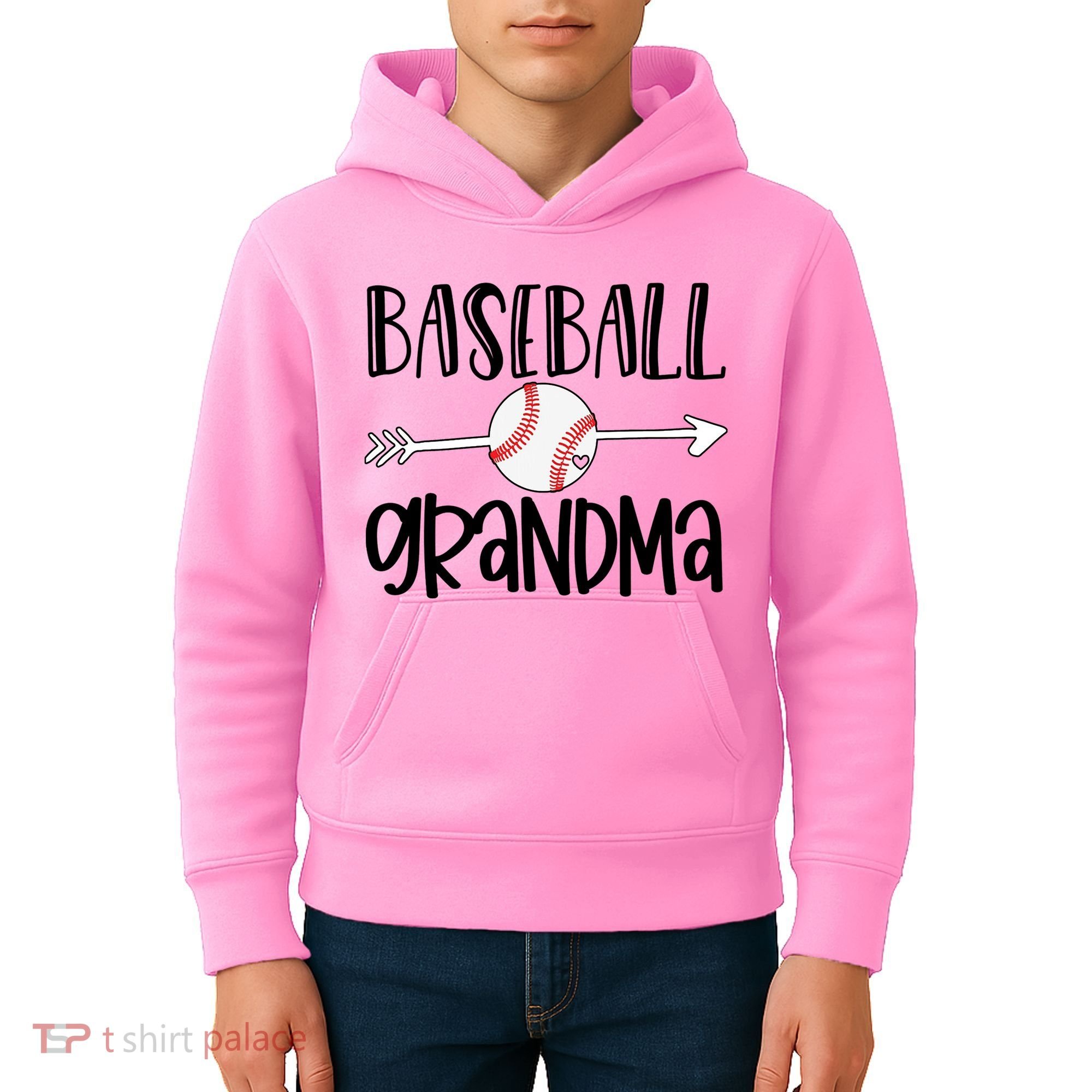 Baseball Grandma Arrow Kids Hoodie