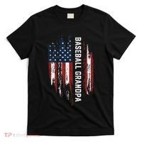 Baseball Grandpa American Flag Grandson Papa 4th Of July T-Shirt thumb 0