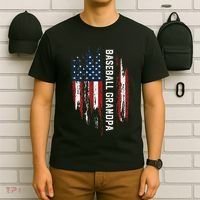 Baseball Grandpa American Flag Grandson Papa 4th Of July T-Shirt thumb 6