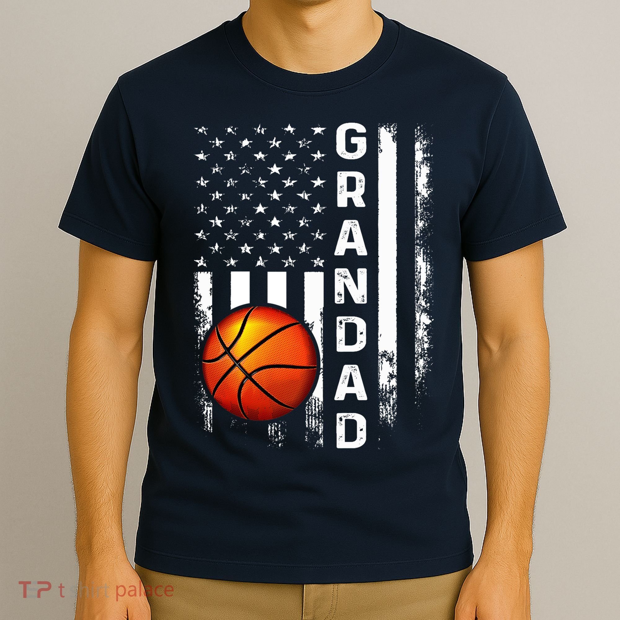 Basketball Grandad American Flag Vintage Christmas Xmas Premium T-Shirt
