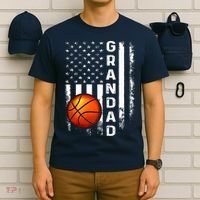Basketball Grandad American Flag Vintage Christmas Xmas Premium T-Shirt thumb 6