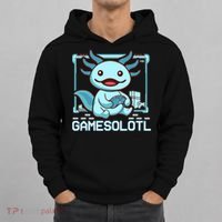 Boy Gamesolotl Axolotl Video Gamer Funny Gaming Hoodie thumb 0