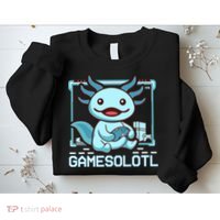 Boy Gamesolotl Axolotl Video Gamer Funny Gaming Sweatshirt thumb 2