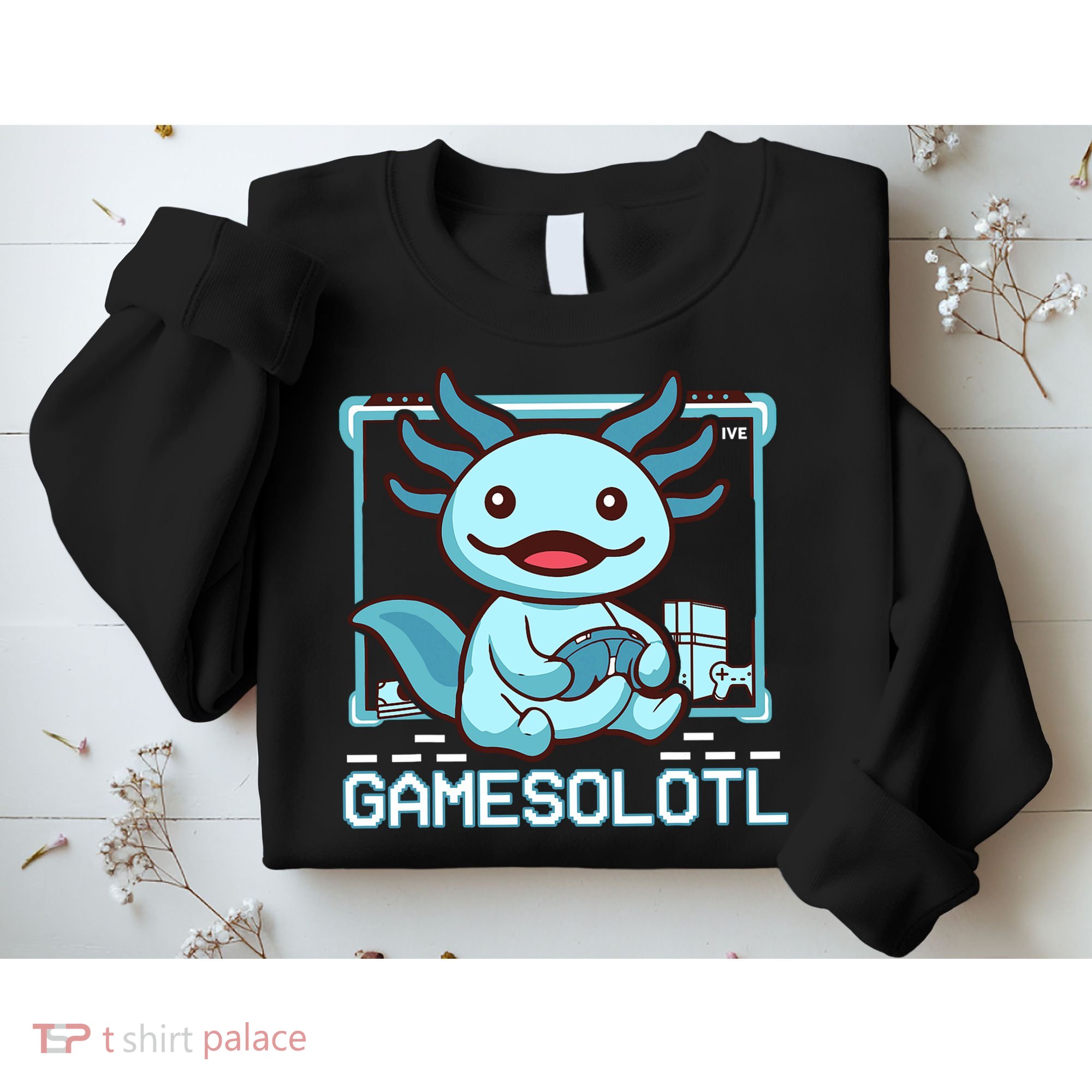 Boy Gamesolotl Axolotl Video Gamer Funny Gaming Sweatshirt