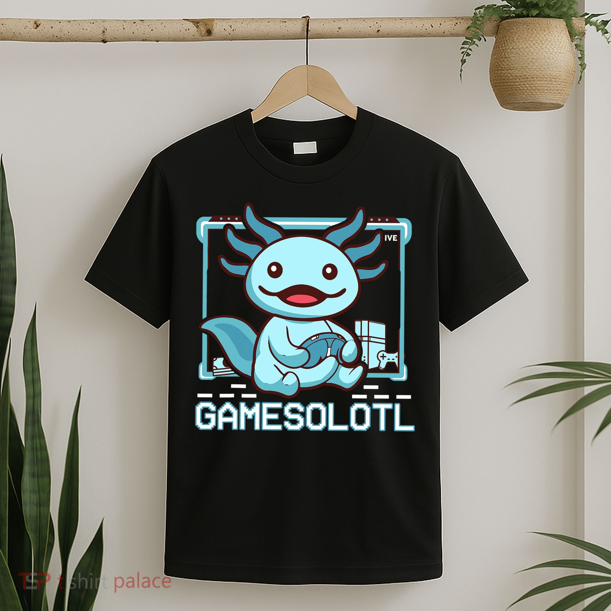 Boy Gamesolotl Axolotl Video Gamer Funny Gaming T-Shirt