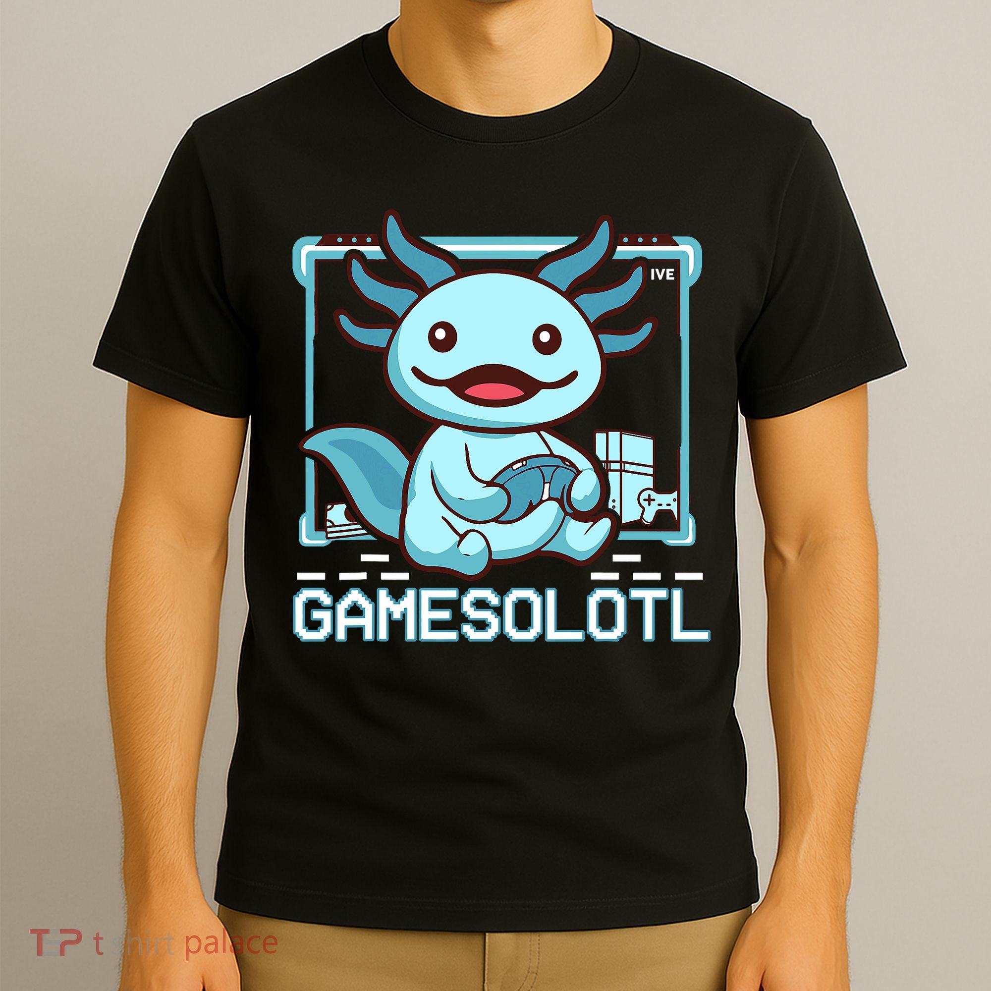 Boy Gamesolotl Axolotl Video Gamer Funny Gaming T-Shirt