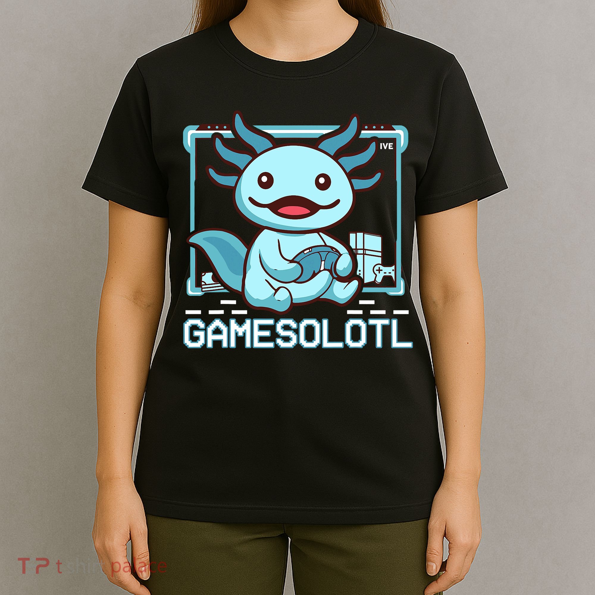 Boy Gamesolotl Axolotl Video Gamer Funny Gaming T-Shirt