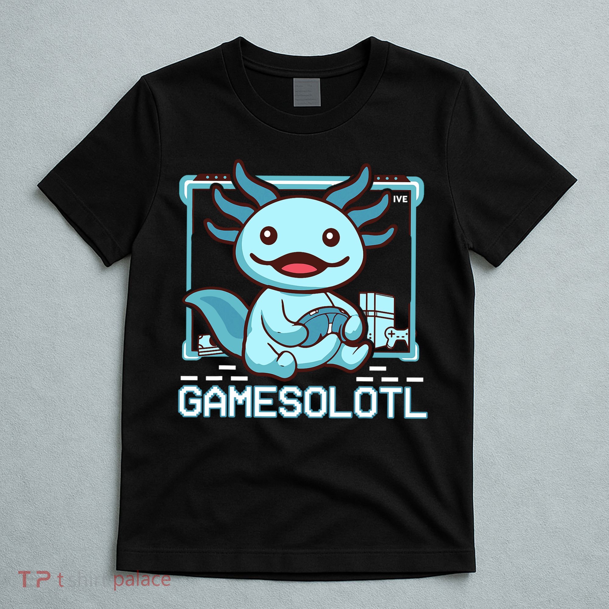 Boy Gamesolotl Axolotl Video Gamer Funny Gaming T-Shirt