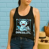 Boy Gamesolotl Axolotl Video Gamer Funny Gaming Women's Tank Top thumb 2